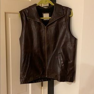 Men’s Billy Reid Vintage Brown Leather Vest Sz.L